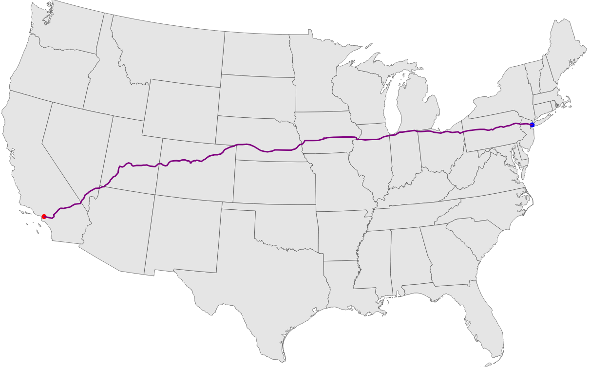The route on map hint